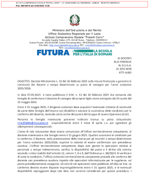Italian School Support Teacher Continuity Request Form