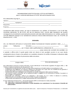 Italian Declaration of Notoriety