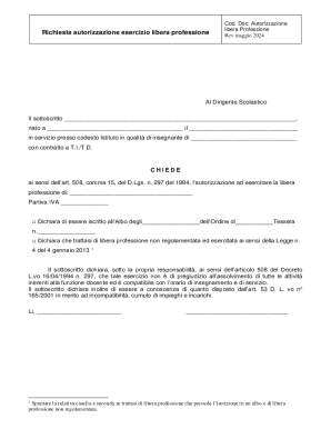 Authorization for Freelance Profession