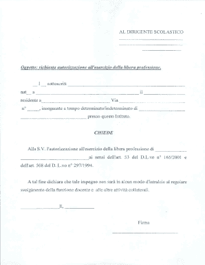 Request for Authorization to Practice Freelance Teaching