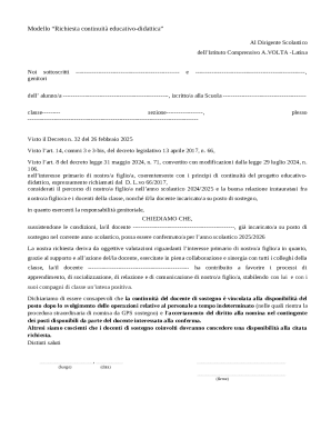 Richiesta Continuità Educativo-Didattica