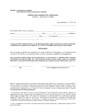 Italian Antimafia Declaration Form