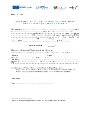 Allegato 8a Communication of Beneficial Ownership Data for Public Entities