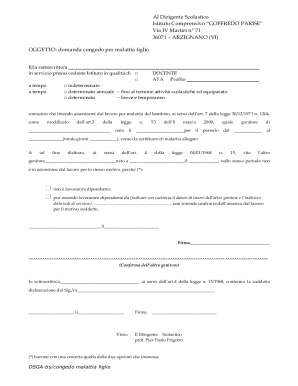 Italy Parental Leave Request Form