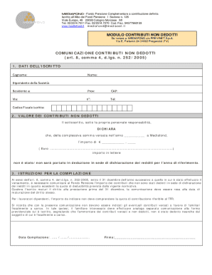 Mediafond Non-Deductible Contribution Form