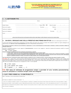 Italian Pension Benefit Request Form
