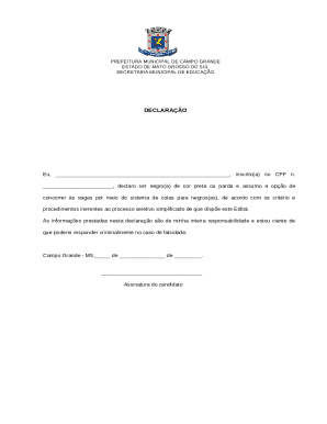 Declaration of Racial Self-Identification