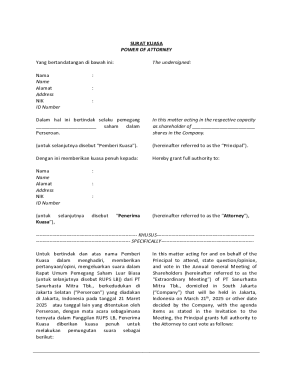 Power of Attorney for Shareholder Meeting