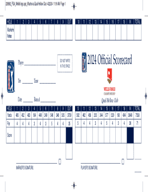 2024 PGA TOUR Official Scorecard