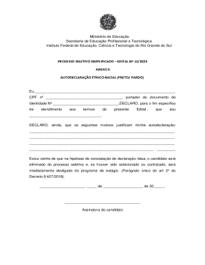 Ethnic Self-Declaration Form