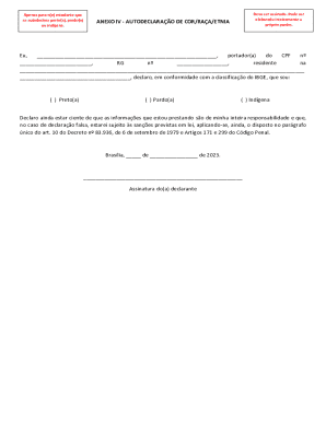 AUTODECLARAÇÃO DE COR/RAÇA/ETNIA