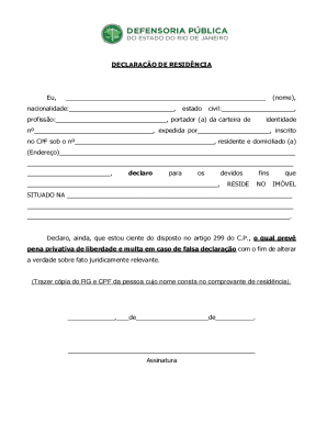 Residence Declaration Form