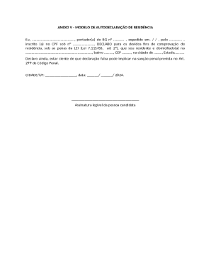 Brazil Residence Self-Declaration Form
