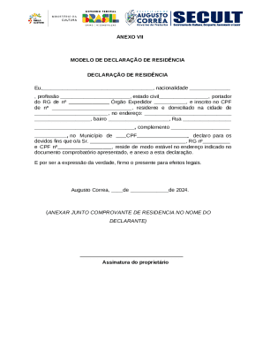 Residence Declaration Form