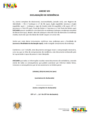 Brazil Residence Declaration Form