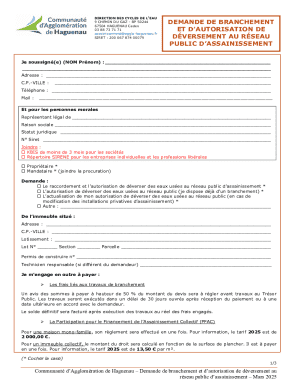 French Sewer Connection Authorization Form