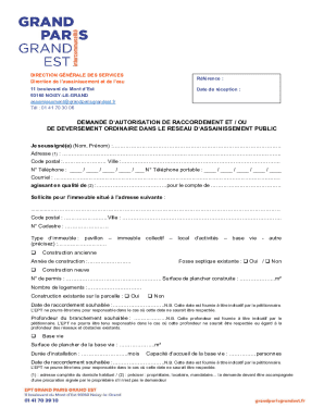 French Sewer Connection Authorization Form