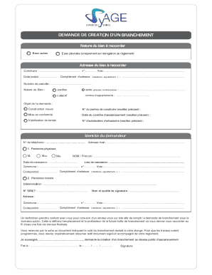 Demande de Création d’un Branchement