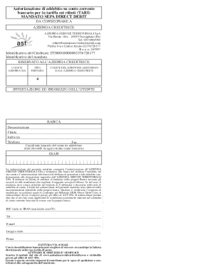 SEPA Direct Debit Authorization