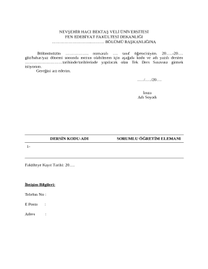 University Exam Request Form