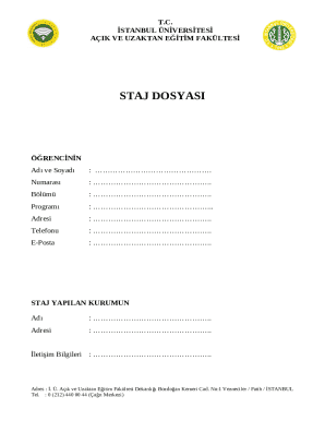 Istanbul University Internship File