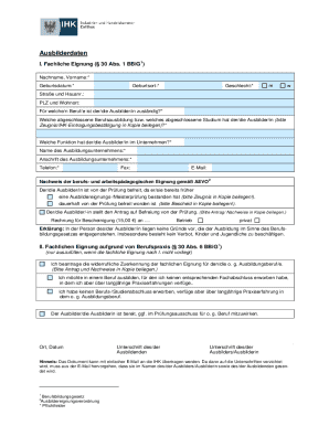 German Trainer Qualification Form