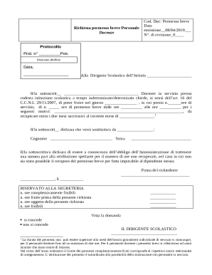 Short Leave Request Form