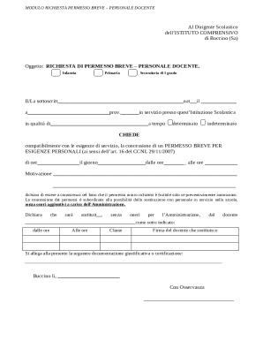 Short Leave Request Form