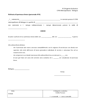 Short Leave Request Form