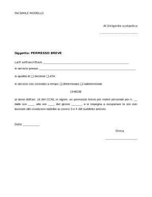 Permesso Breve Request Form
