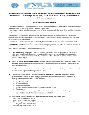 Italian Work Permit Application Form