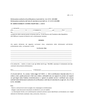 Italian Self-Certification Form