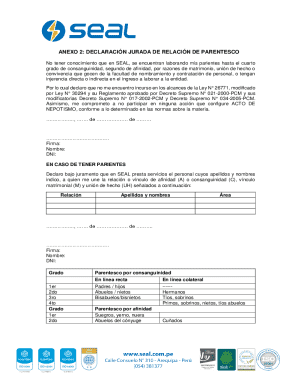 Peru Affidavit of Kinship Relationship