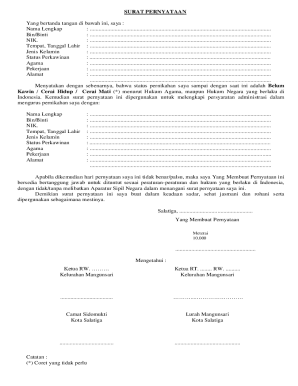 Indonesian Marriage Declaration Form