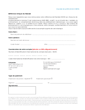 Mandat de prélèvement SEPA
