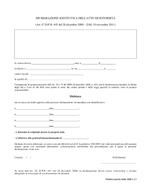 Dichiarazione Sostitutiva Dell’Atto Di Notorietà