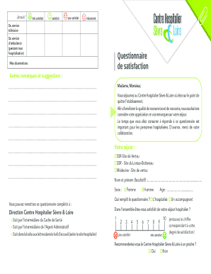 Questionnaire de satisfaction