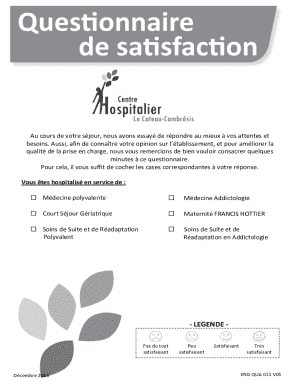 Questionnaire de satisfaction