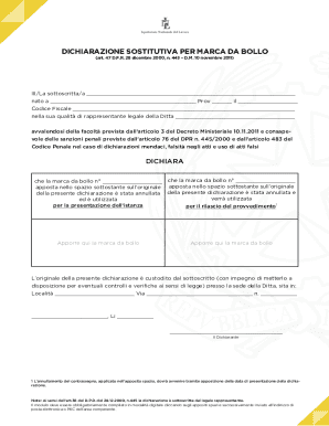 Italian Stamp Duty Declaration Form