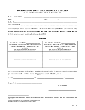 Italian Stamp Duty Declaration Form
