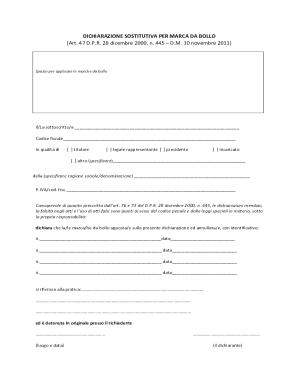 Italian Stamp Duty Declaration Form