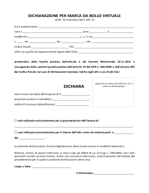 Italian Virtual Stamp Declaration