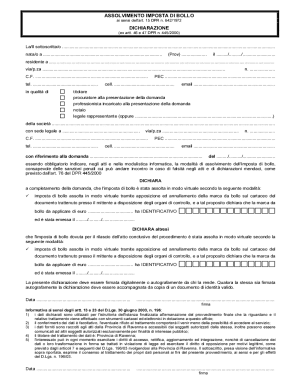 Italian Stamp Duty Declaration Form
