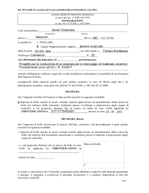 Italian Stamp Duty Declaration Form