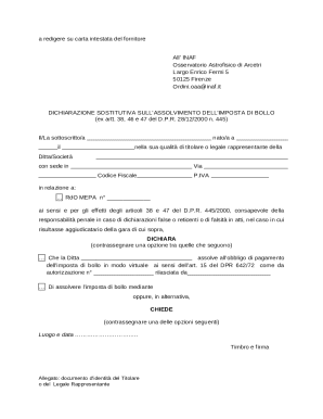 Italian Tax Exemption Declaration