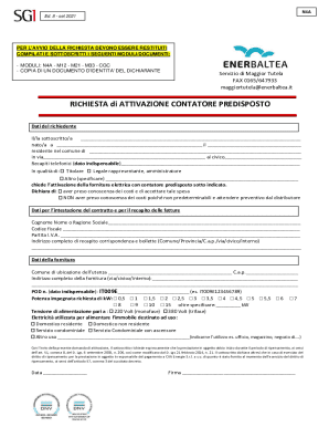 Modulo di Attivazione Fornitura Elettrica