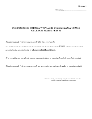 Parental Consent for Religious or Ethics Classes