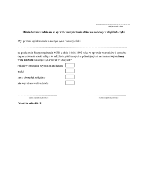 Religious Education Consent Form