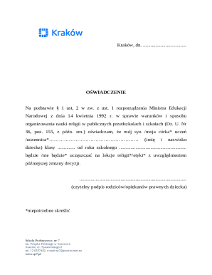 Religious Education Consent Form