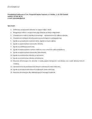 Poland Child Pickup Authorization Form